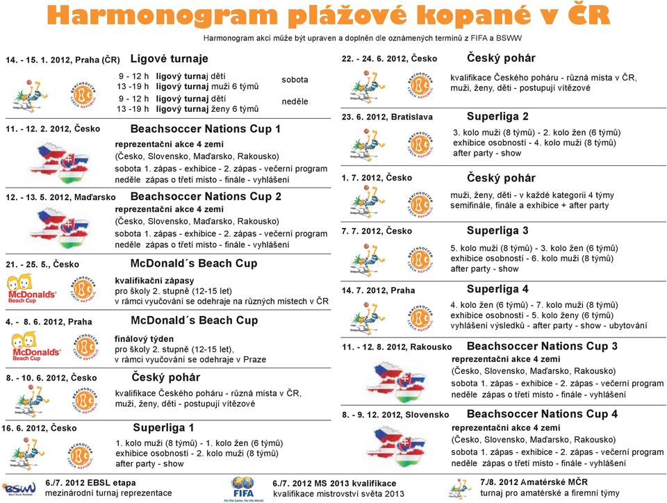 6. 2012, 16. 6. 2012 reprezen ní akce 4 zemí,, Ma, ta 1. - - 2. - í m t tí mí t - f - í 2. t (12-15 t R 2. t (12-15 t, í Praz f -,,, t - t í ít Superliga 1 1. (8 t - 1. (6 t tí - 2.