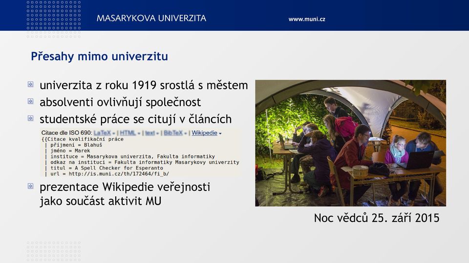 studentské práce se citují v článcích prezentace