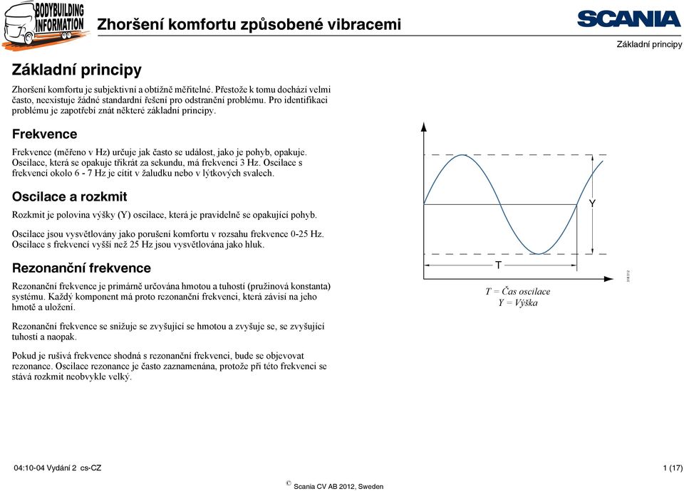 Oscilace, která se opakuje třikrát za sekundu, má frekvenci 3 Hz. Oscilace s frekvencí okolo 6-7 Hz je cítit v žaludku nebo v lýtkových svalech.