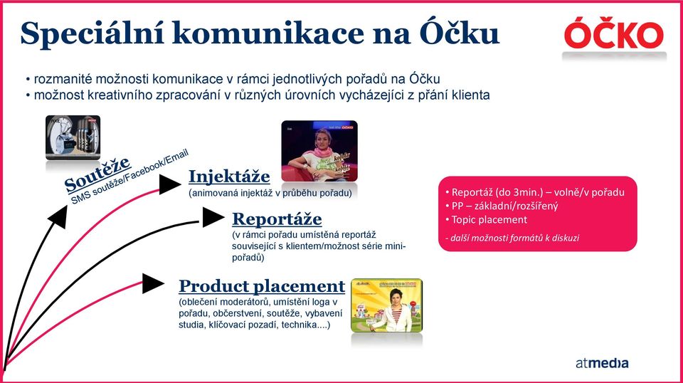 klientem/možnost série minipořadů) Vhodné varianty pro KitKat Reportáž (do 3min.