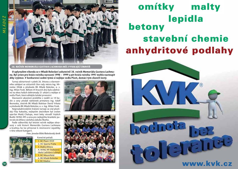 Turnaj odstartoval v pátek 26. března a slavnostního zahájení se zúčastnili člen rady města Ing. Miroslav Olšák a předseda BK Mladá Boleslav, o. s. Ing. Milan Ficek.