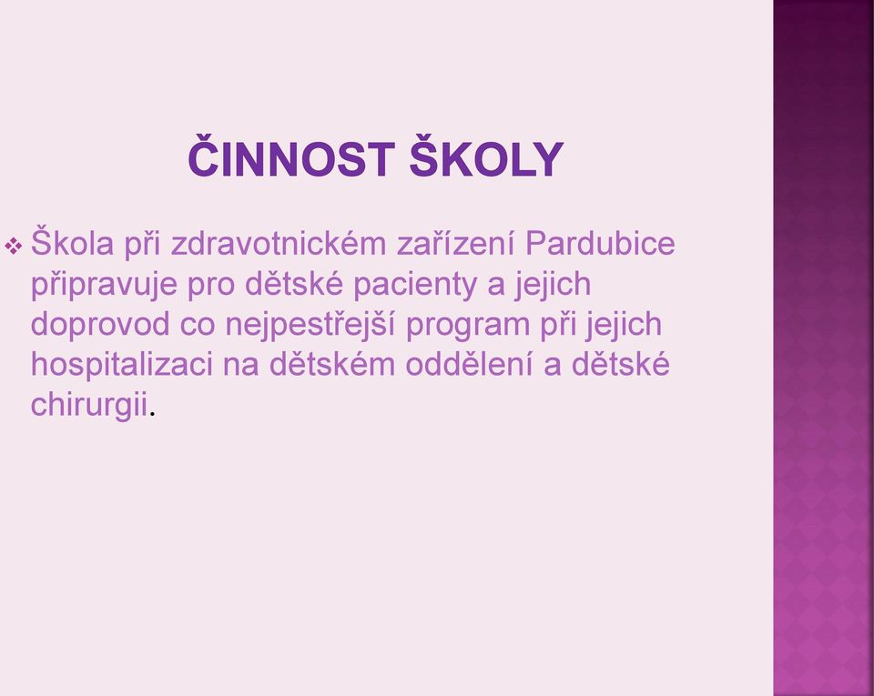 doprovod co nejpestřejší program při jejich