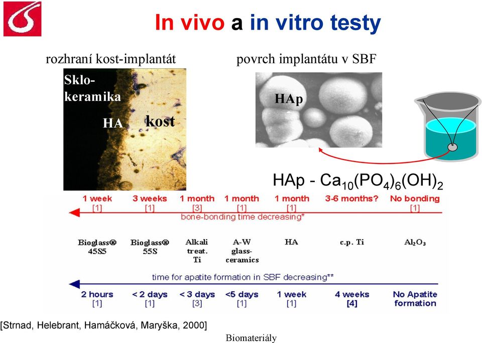 implantátu v SBF HAp kost HAp -