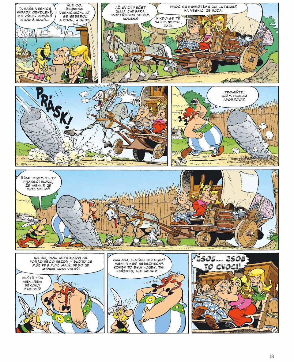 UČÍM PEJSKA APORTOVAT. ŘÍKAL JSEM TI, TY PRASEČÍ HLAVO, ŽE MENHIR JE MOC VELIKÝ!