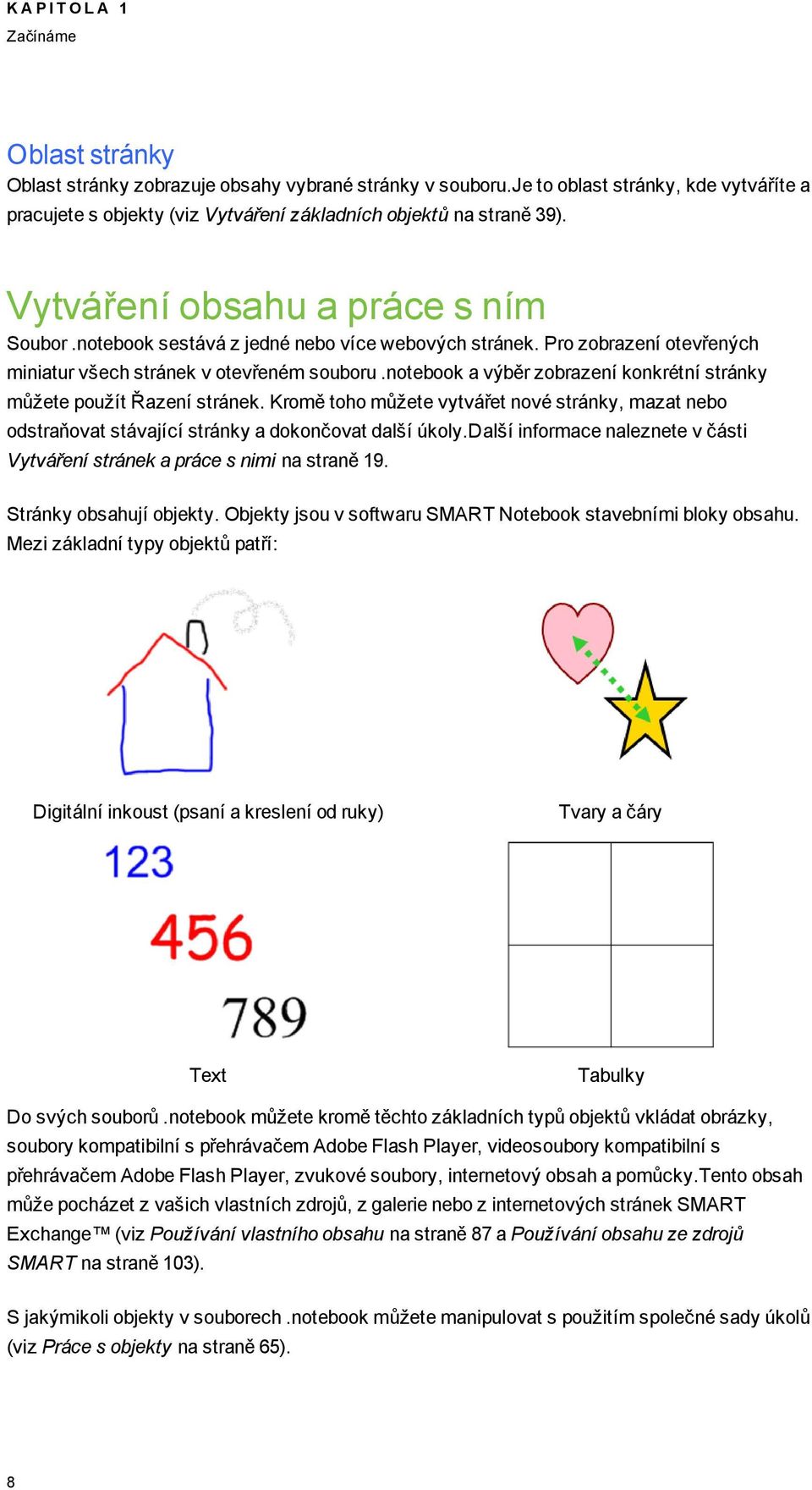 ntebk a výběr zbrazení knkrétní stránky můžete pužít Řazení stránek. Krmě th můžete vytvářet nvé stránky, mazat neb dstraňvat stávající stránky a dknčvat další úkly.