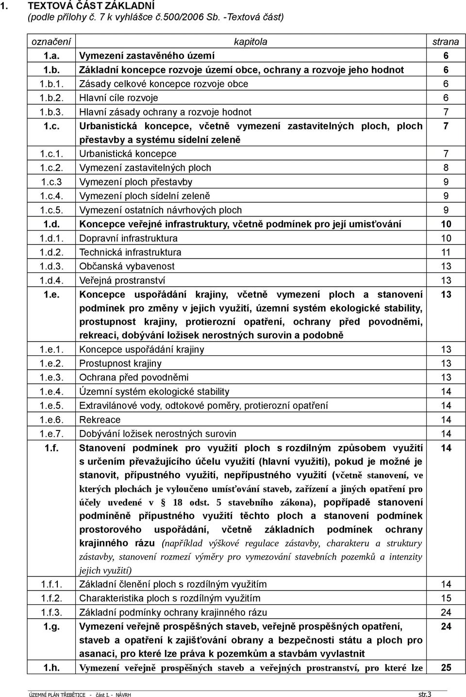 c.1. Urbanistická koncepce 7 1.c.2. Vymezení zastavitelných ploch 8 1.c.3 Vymezení ploch přestavby 9 1.c.4. Vymezení ploch síde