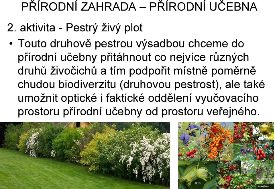 pitáhnout co nejvíce různých druhů ivoichů a tím podpoit místn pomrn chudou