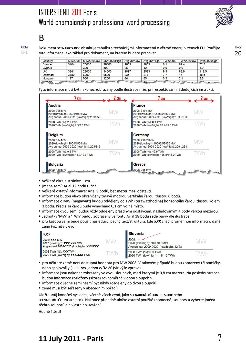 veškeré ostatní informace: Arial 9 bodů, bez mezer mezi odstavci. informace budou vlevo ohraničeny tmavě modrou vertikální čarou, tlustou 6 bodů.