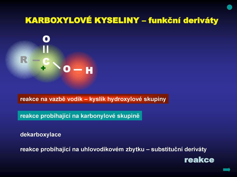 probíhající na karbonylové skupině dekarboxylace