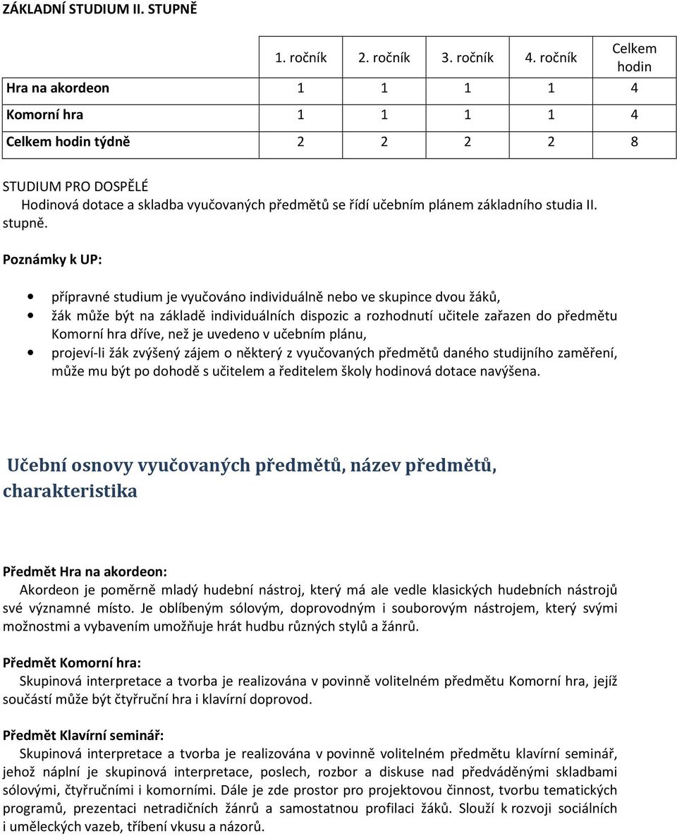 studia II. stupně.