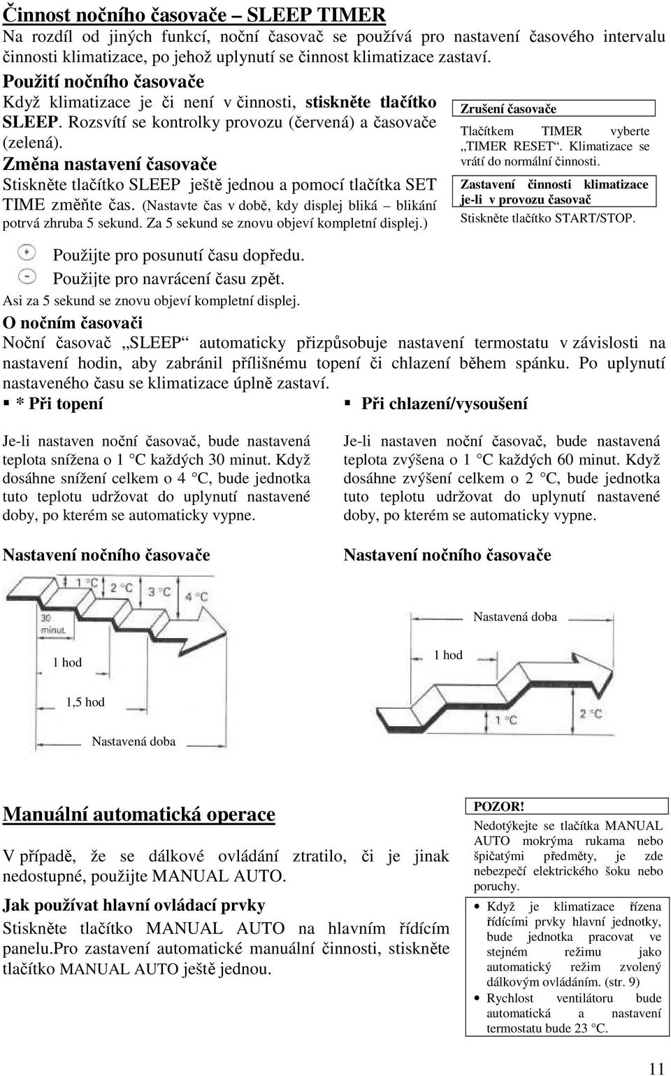 Změna nastavení časovače Stiskněte tlačítko SLEEP ještě jednou a pomocí tlačítka SET TIME změňte čas. (Nastavte čas v době, kdy displej bliká blikání potrvá zhruba 5 sekund.