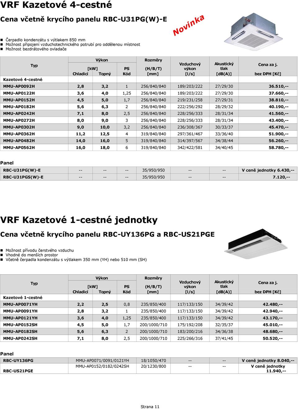 660,-- MMU-AP0152H 4,5 5,0 1,7 256/840/840 219/231/258 27/29/31 38.810,-- MMU-AP0182H 5,6 6,3 2 256/840/840 222/256/292 28/29/32 40.190,-- MMU-AP0242H 7,1 8,0 2,5 256/840/840 228/256/333 28/31/34 41.