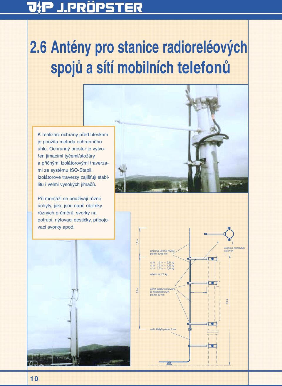 Pfii montáïi se pouïívají rûzné úchyty, jako jsou napfi. objímky rûzn ch prûmûrû, svorky na potrubí, n tovací destiãky, pfiipojovací svorky apod.