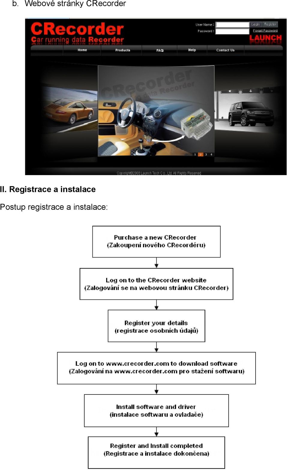 Registrace a