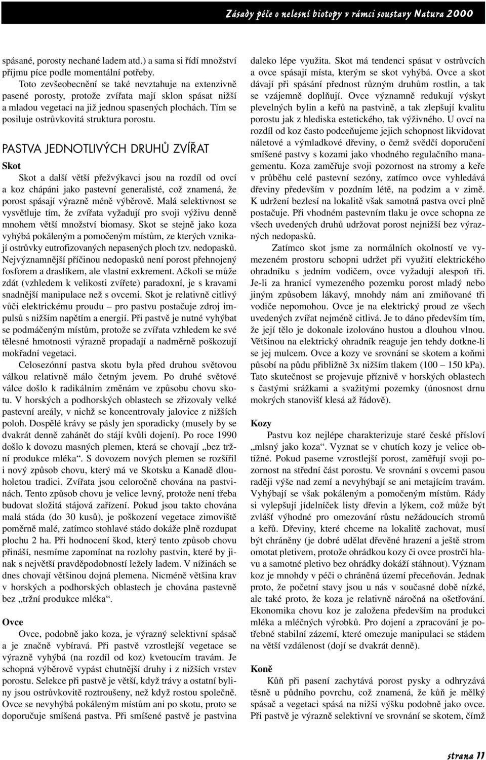 Tím se posiluje ostrůvkovitá struktura porostu.