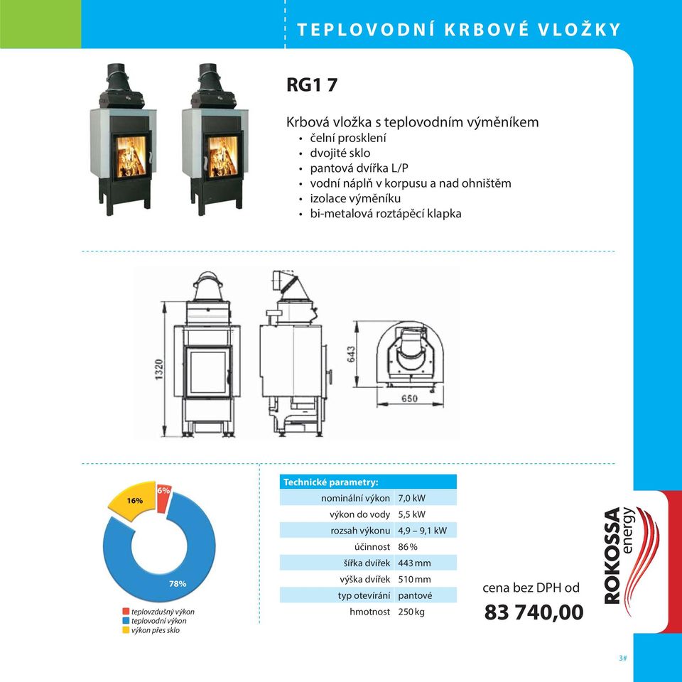 výkon 7,0 kw výkon do vody 5,5 kw rozsah výkonu 4,9 9,1 kw účinnost 86 % šířka