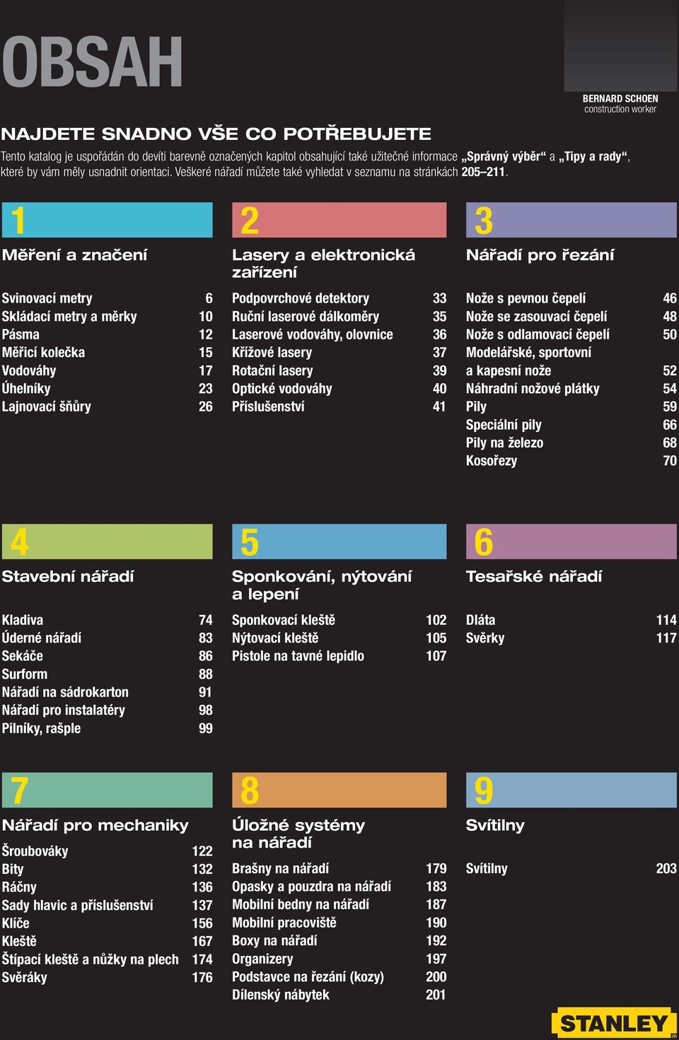 1 2 3 Měření a značení Lasery a elektronická zařízení Nářadí pro řezání Svinovací metry 6 Skládací metry a měrky 10 Pásma 12 Měřicí kolečka 15 Vodováhy 17 Úhelníky 23 Lajnovací šňůry 26 Podpovrchové