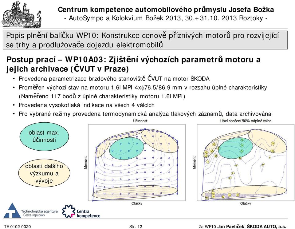 9 mm v rozsahu úplné charakteristiky (Naměřeno 117 bodů z úplné charakteristiky motoru 1.