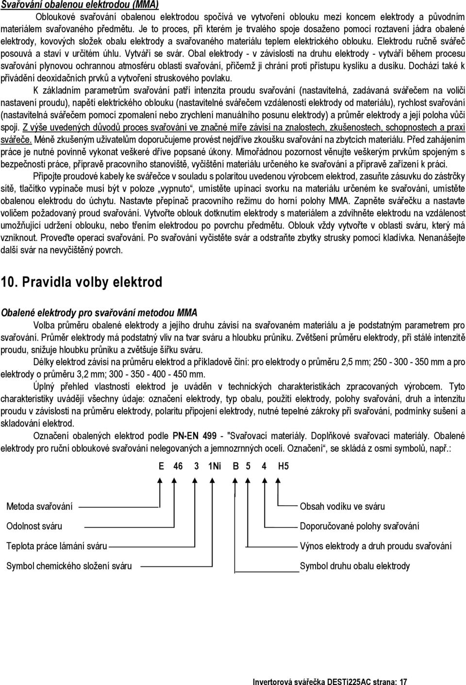 Elektrodu ručně svářeč posouvá a staví v určitém úhlu. Vytváří se svár.