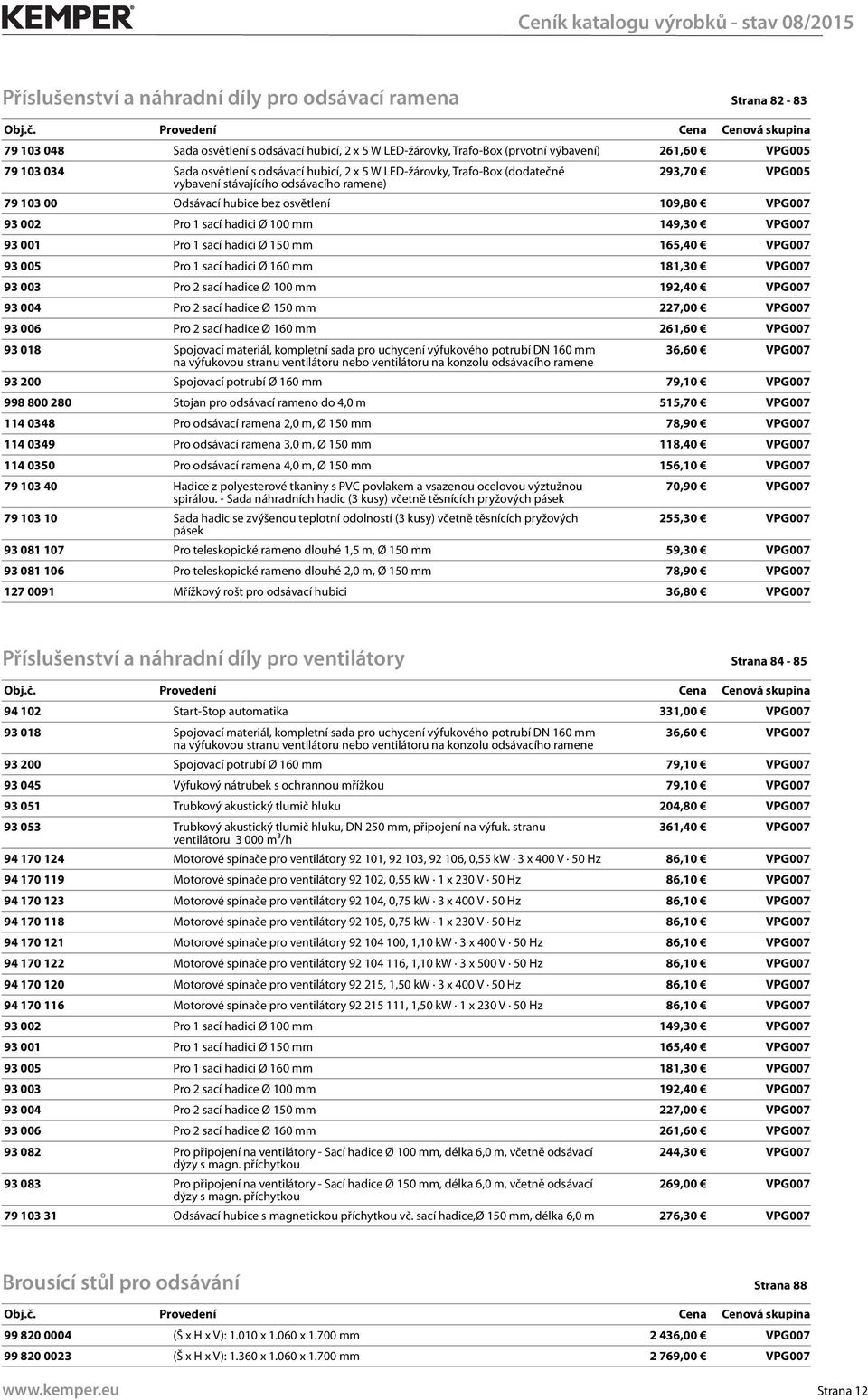 mm 149,30 VPG007 93 001 Pro 1 sací hadici Ø 150 mm 165,40 VPG007 93 005 Pro 1 sací hadici Ø 160 mm 181,30 VPG007 93 003 Pro 2 sací hadice Ø 100 mm 192,40 VPG007 93 004 Pro 2 sací hadice Ø 150 mm