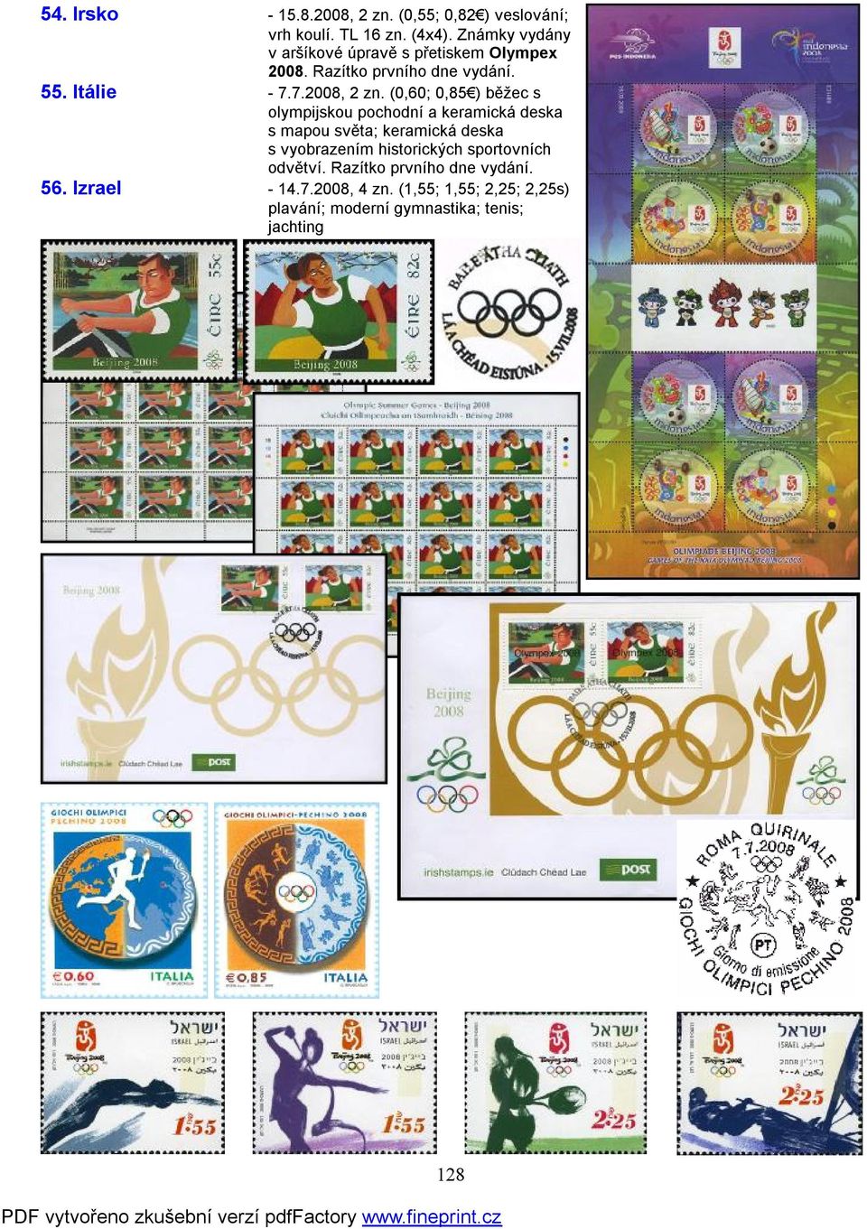 (0,60; 0,85 ) běžec s olympijskou pochodní a keramická deska s mapou světa; keramická deska s vyobrazením