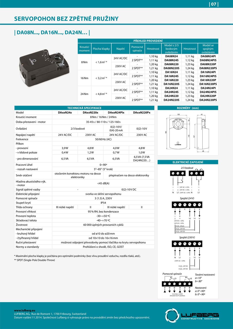 DA08N24S 1,12 kg DA08N24PIS - 1,20 kg DA08N220 1,23 kg DA08N220P 2 SPDT** 1,21 kg DA08N220S 1,24 kg DA08N220PS - 1,10 kg DA16N24 1,11 kg DA16N24PI 2 SPDT** 1,11 kg DA16N24S 1,12 kg DA16N24PIS - 1,20