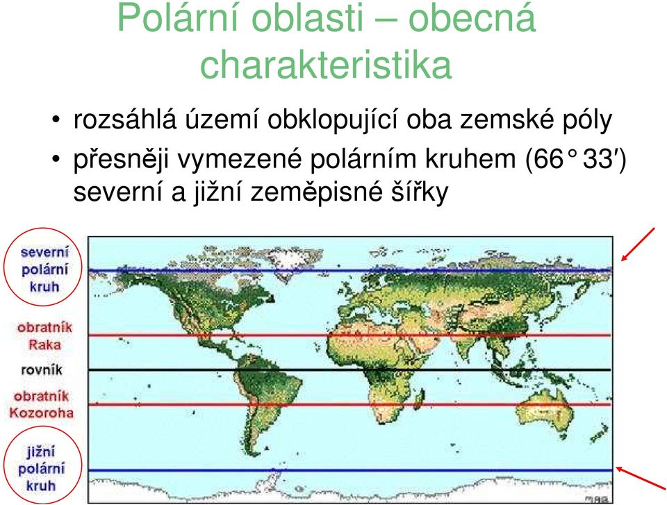 póly přesněji vymezené polárním kruhem