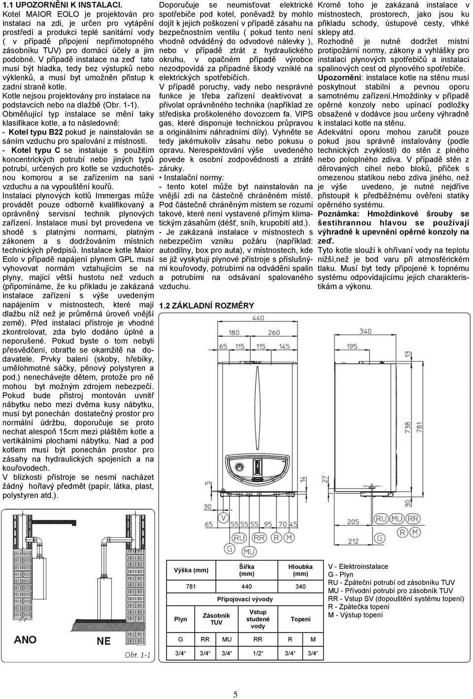 podobné. V případě instalace na zeď tato musí být hladka, tedy bez výstupků nebo výklenků, a musí byt umožněn přistup k zadní straně kotle.