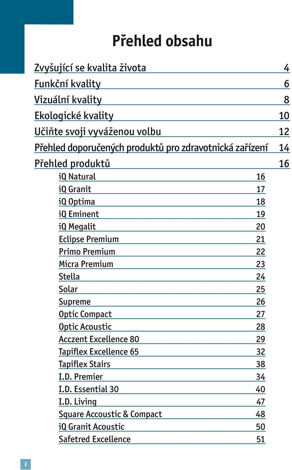 Premium 21 Primo Premium 22 Micra Premium 23 Stella 24 Solar 25 Supreme 26 Optic Compact 27 Optic Acoustic 28 Acczent Excellence 80 29 Tapiflex