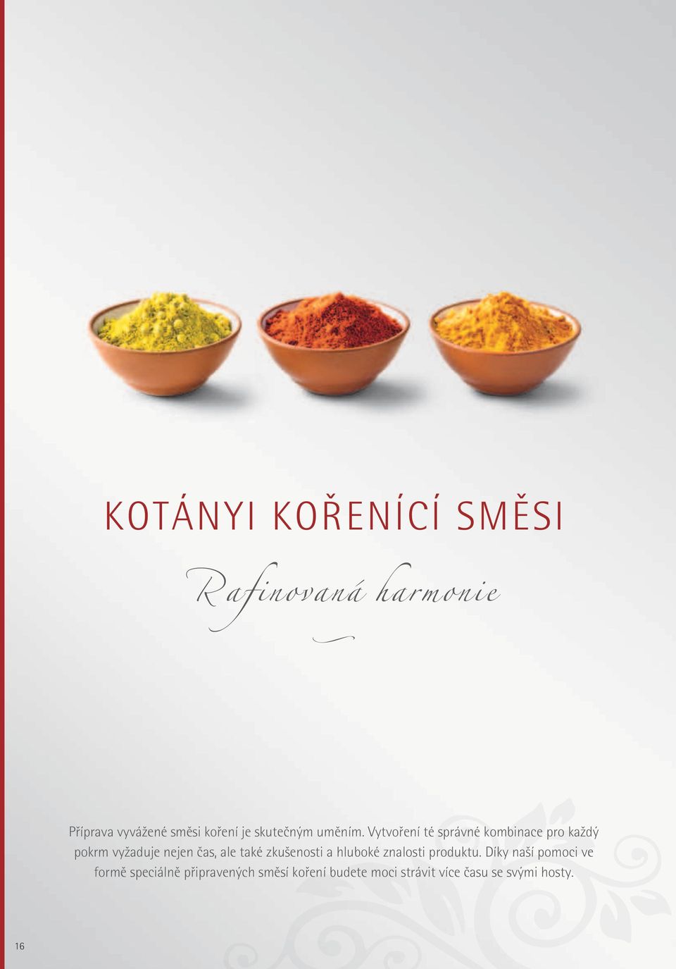 Vytvofiení té správné kombinace pro každý pokrm vyžaduje nejen ãas, ale také