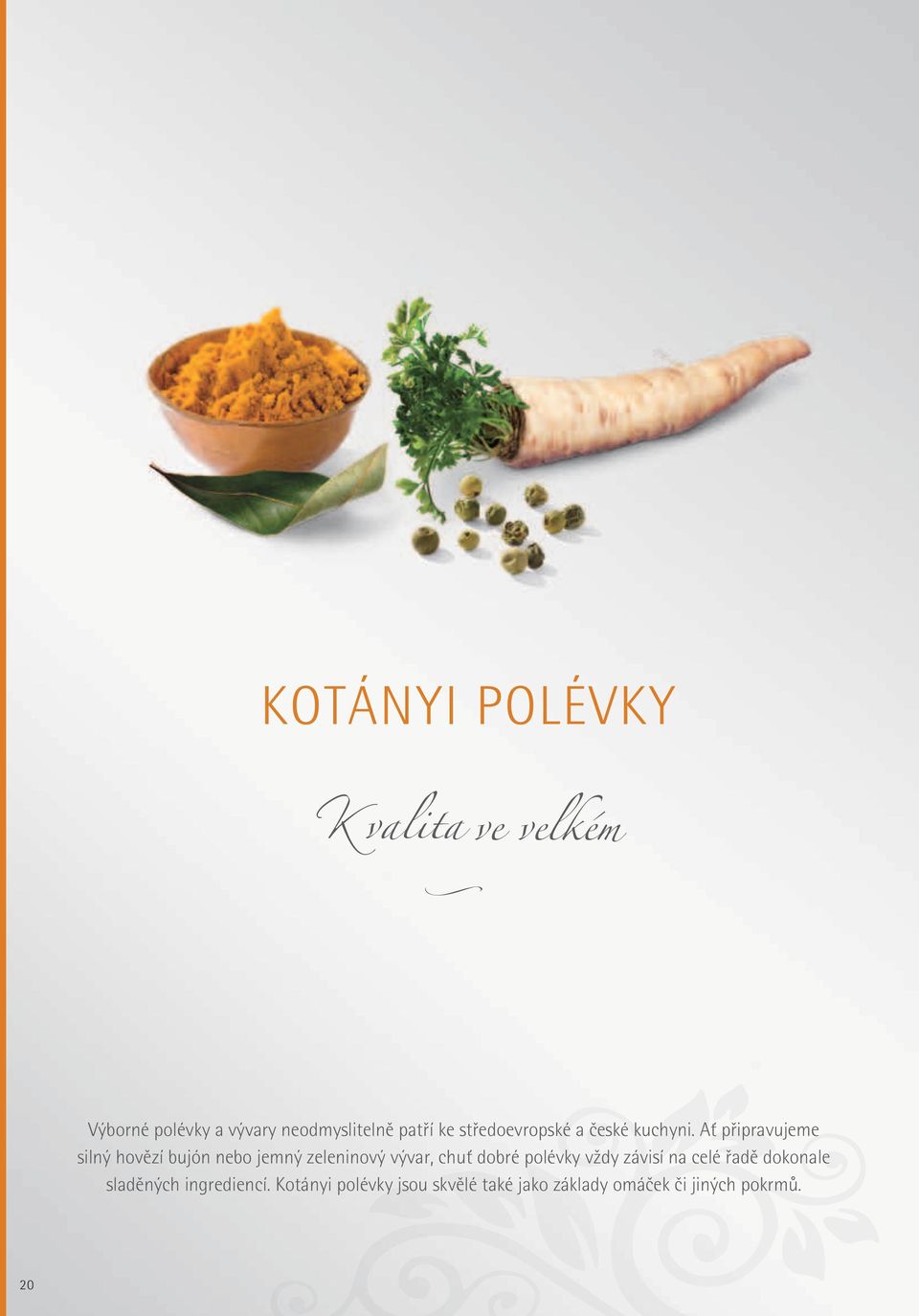 AÈ pfiipravujeme silný hovûzí bujón nebo jemný zeleninový vývar, chuè dobré polévky