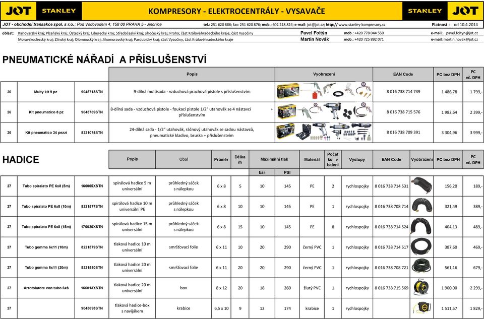 : +40 75 89 07 PUMATICKÉ NÁŘADÍ A PŘÍSLUŠENSTVÍ Multy kit 9 pz 904578STN 9-dílná multisada - vzduchová prachová pistole s příslušenstvím Kit pneumatico 8 pz 904579STN 8-dílná sada - vzduchová pistole