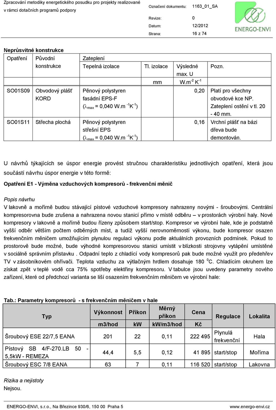 SO1S11 Střecha plochá Pěnový polystyren střešní EPS ( max = 4 W.m 1K1),16 Vrchní plášť na bázi dřeva bude demontován.