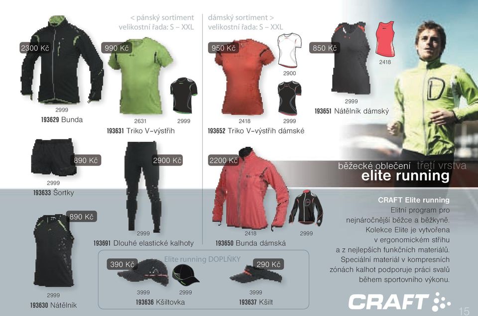 290 Kč 3999 3999 193630 Nátělník 193636 Kšiltovka 193637 Kšilt 2 běžecké oblečení třetí vrstva elite running CRAFT Elite running Elitní program pro nejnáročnější běžce a běžkyně.
