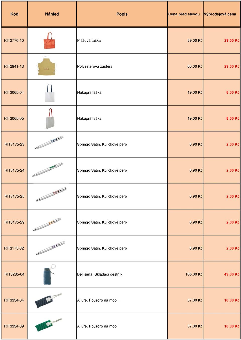 Kuličkové pero 6,90 Kč 2,00 Kč RIT3175-25 Springo Satin. Kuličkové pero 6,90 Kč 2,00 Kč RIT3175-29 Springo Satin.