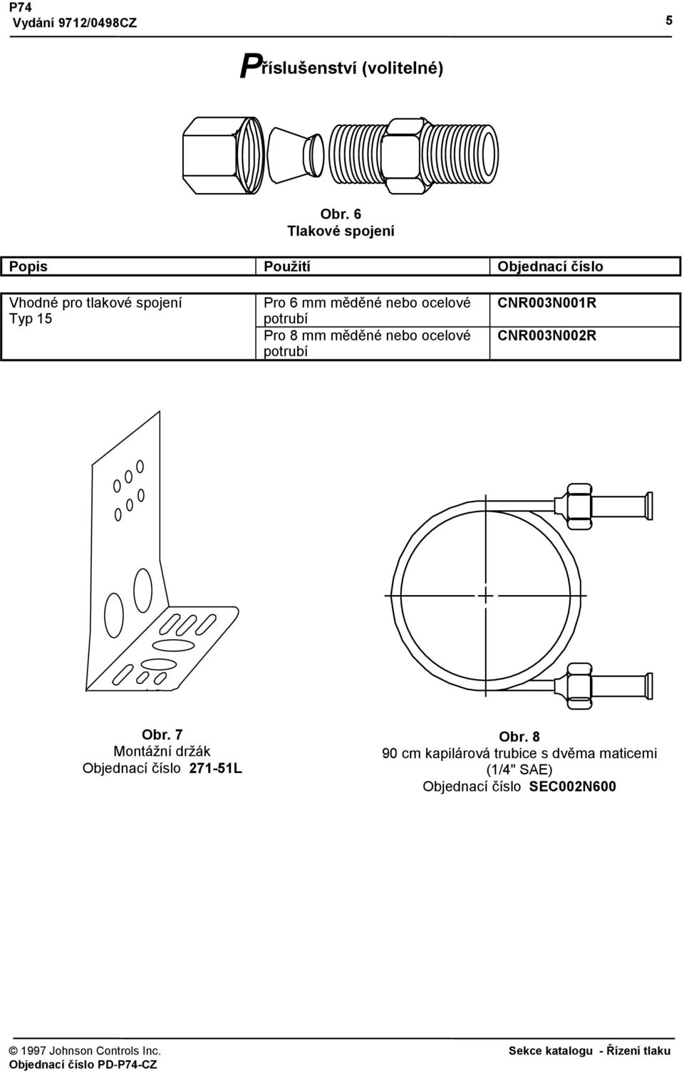 nebo ocelové potrubí Pro 8 mm měděné nebo ocelové potrubí CNR003N001R CNR003N002R Obr.