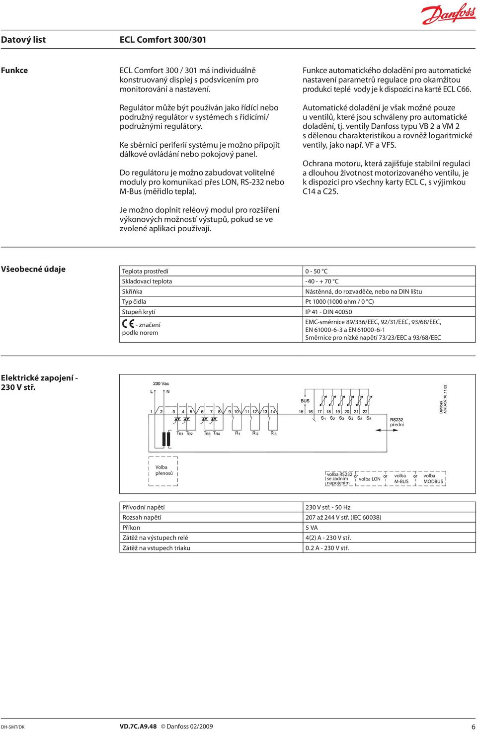 Do regulátoru je možno zabudovat volitelné moduly pro komunikaci přes LON, RS-232 nebo M-Bus (měřidlo tepla).