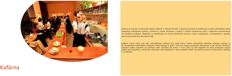 službách. Především se zaměřujeme na nácvik úklidových činností, vaření, nakupování a hospodaření s penězi, nácvik komunikačních dovedností atd.