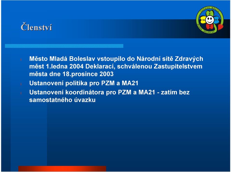 ledna 2004 Deklarací, schválenou Zastupitelstvem města dne 18.