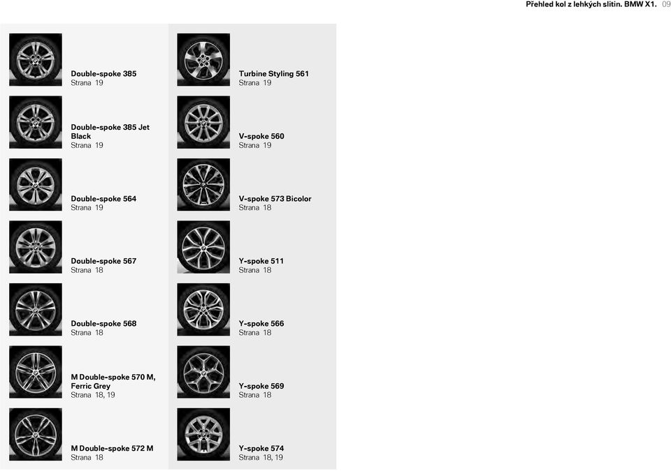 Strana 19 Double-spoke 564 Strana 19 V-spoke 573 Bicolor Strana 18 Double-spoke 567 Strana 18 Y-spoke 511