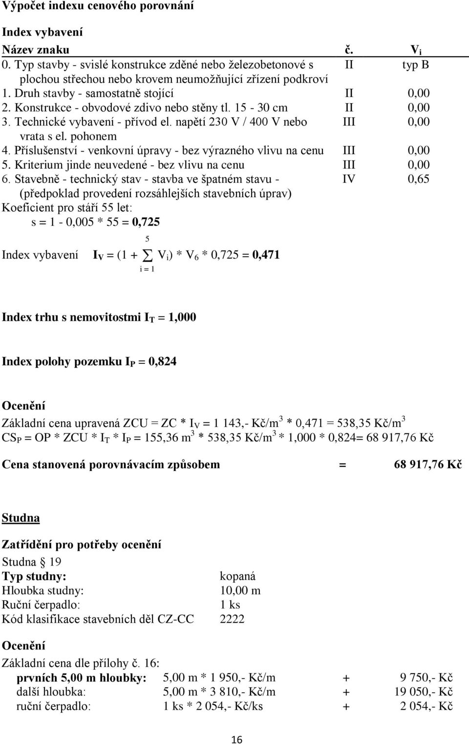 Příslušenství - venkovní úpravy - bez výrazného vlivu na cenu III 0,00 5. Kriterium jinde neuvedené - bez vlivu na cenu III 0,00 6.
