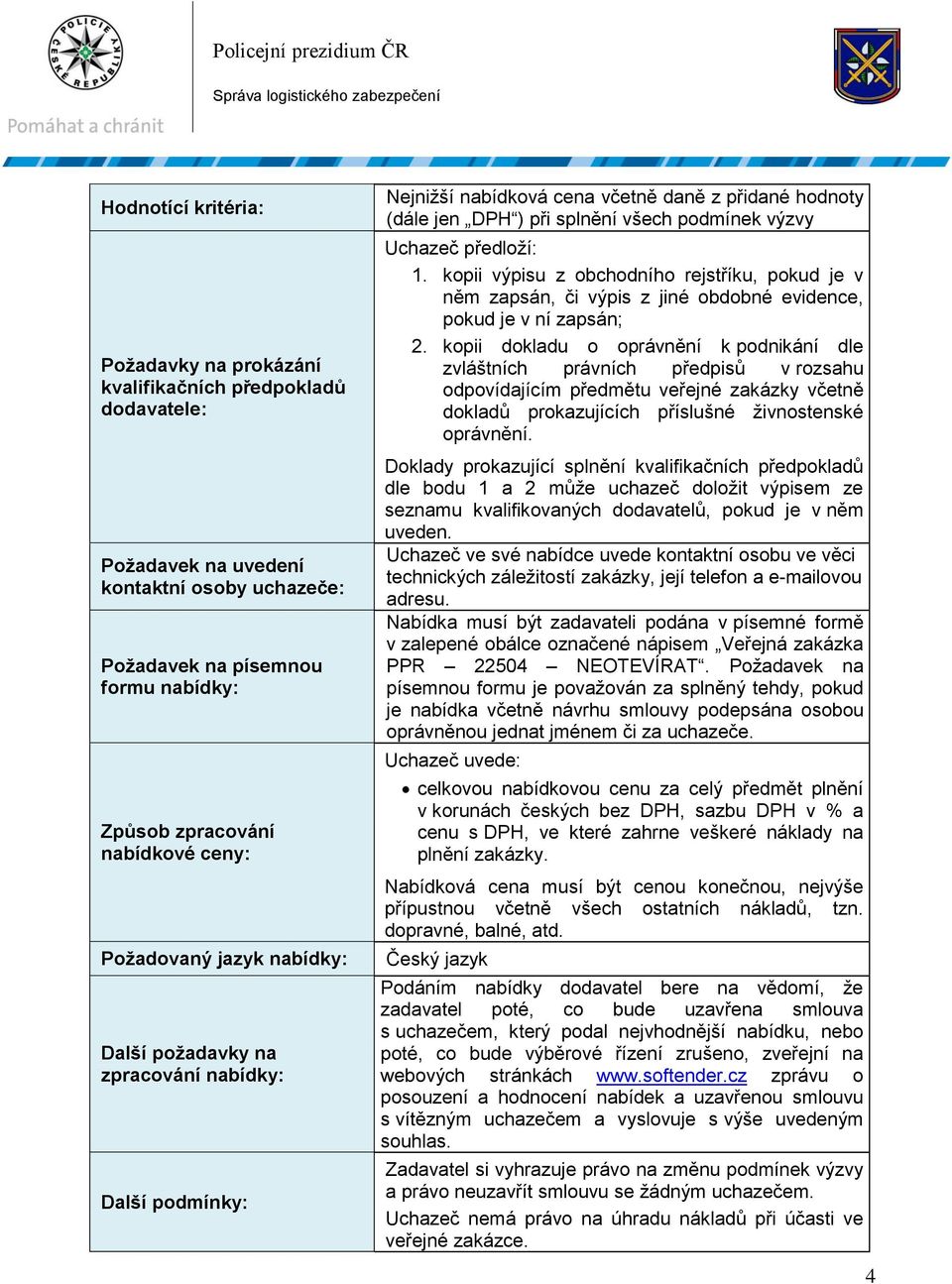 všech pdmínek výzvy Uchazeč předlží: 1. kpii výpisu z bchdníh rejstříku, pkud je v něm zapsán, či výpis z jiné bdbné evidence, pkud je v ní zapsán; 2.