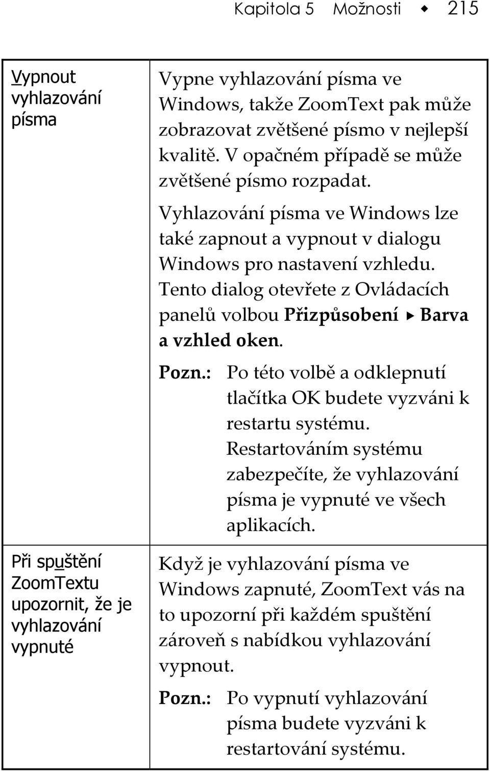 Tento dialog otevřete z Ovládacích panelů volbou Přizpůsobení Barva a vzhled oken. Pozn.: Po této volbě a odklepnutí tlačítka OK budete vyzváni k restartu systému.