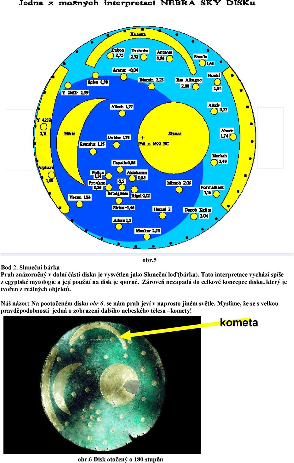 Zároveň nezapadá do celkové koncepce disku, který je tvořen z reálných objektů. Náš názor: Na pootočeném disku obr.6.