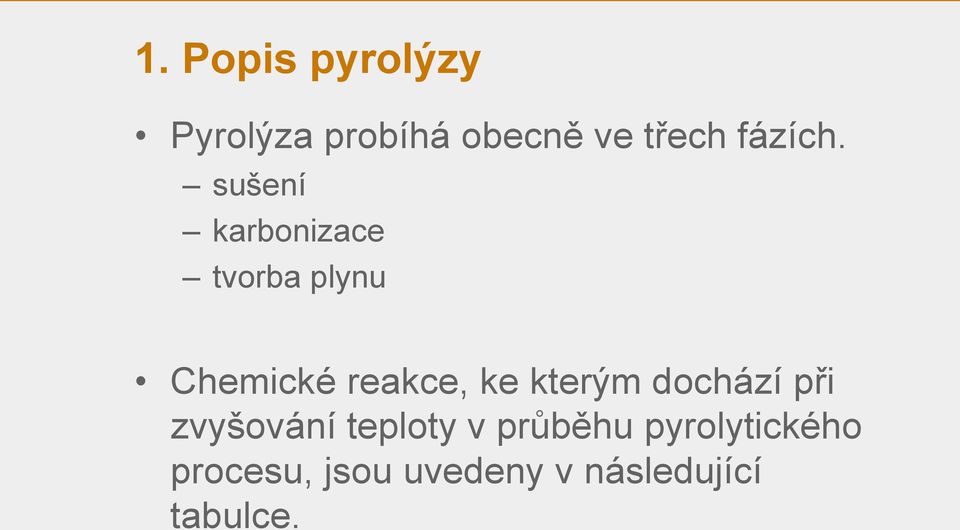 sušení karbonizace tvorba plynu Chemické reakce, ke