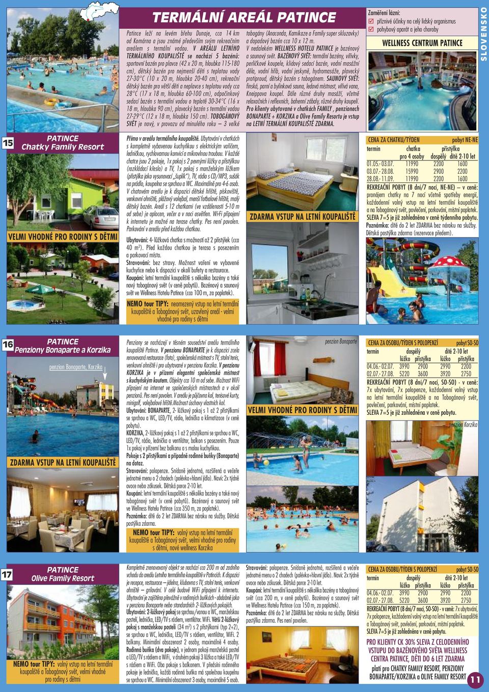 V AREÁLU LETNÍHO TERMÁLNÍHO KOUPALIŠTĚ se nachází 5 bazénů: sportovní bazén pro plavce (42 x 20 m, hloubka 115-180 cm), dětský bazén pro nejmenší děti s teplotou vody 27-30 C (10 x 20 m, hloubka