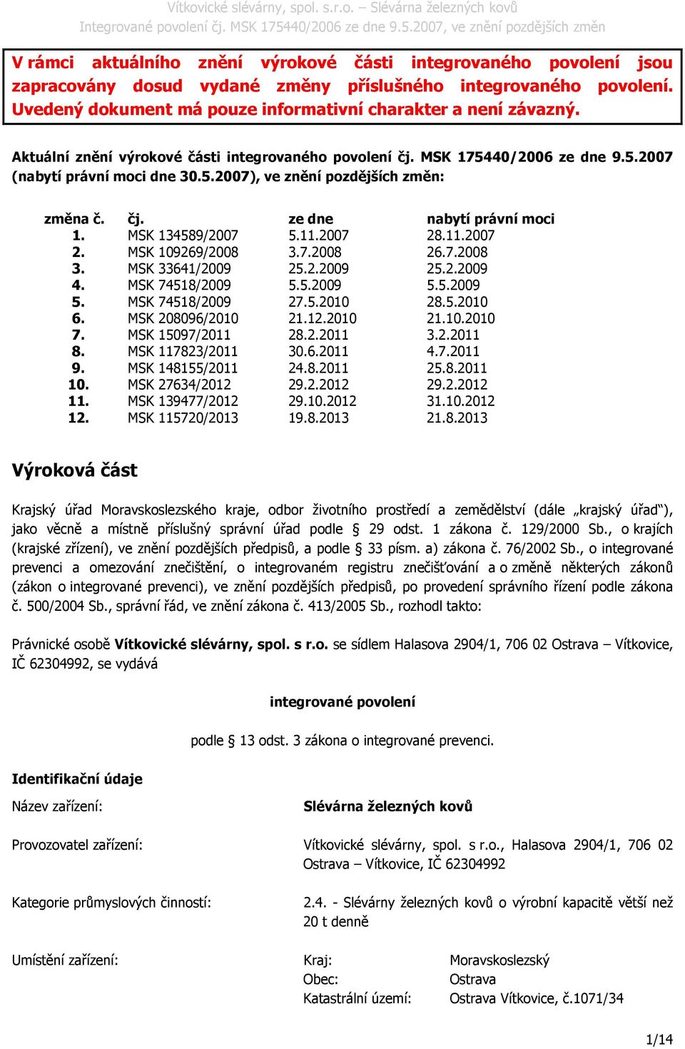 MSK 134589/2007 5.11.2007 28.11.2007 2. MSK 109269/2008 3.7.2008 26.7.2008 3. MSK 33641/2009 25.2.2009 25.2.2009 4. MSK 74518/2009 5.5.2009 5.5.2009 5. MSK 74518/2009 27.5.2010 28.5.2010 6.