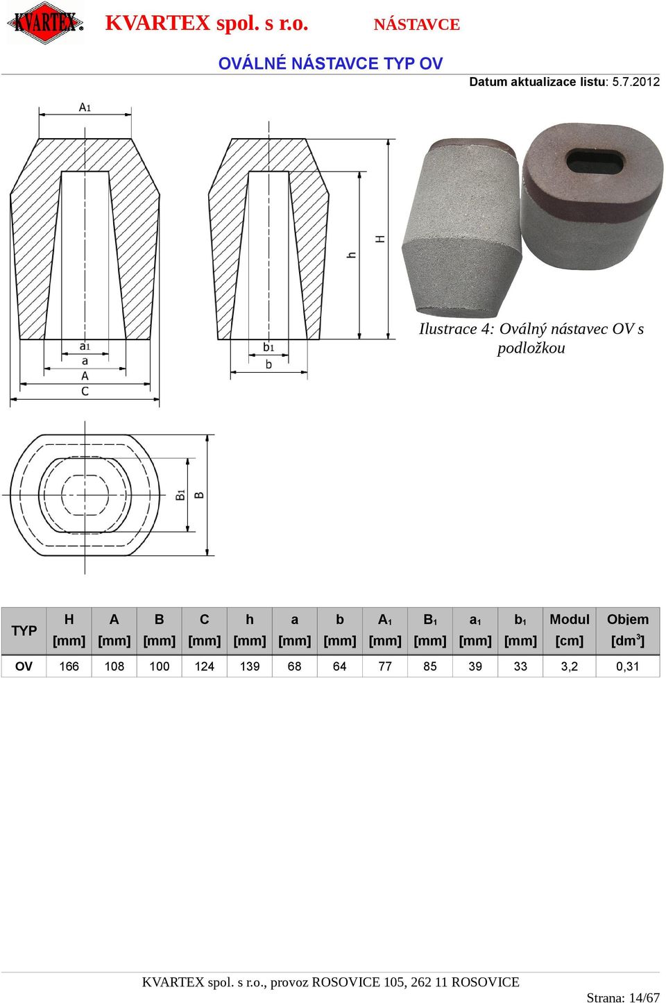 h a b A1 B1 a1 b1 166 8 0 124 139 68 64 77 85 39 33 Modul Objem