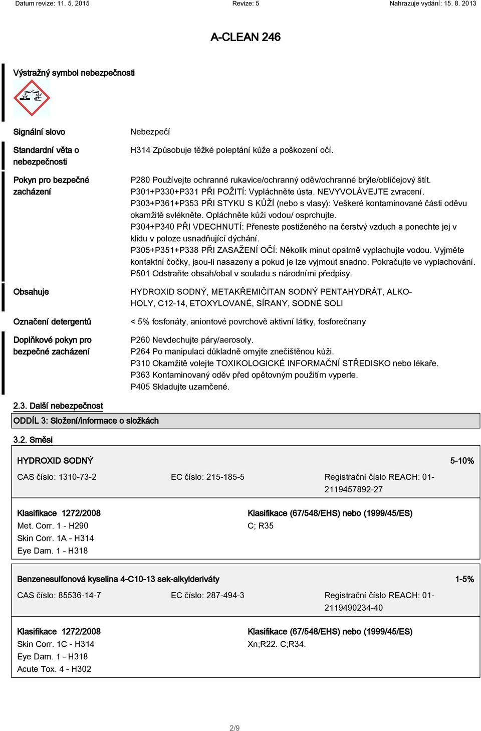 P303+P361+P353 PŘI STYKU S KŮŽÍ (nebo s vlasy): Veškeré kontaminované části oděvu okamžitě svlékněte. Opláchněte kůži vodou/ osprchujte.
