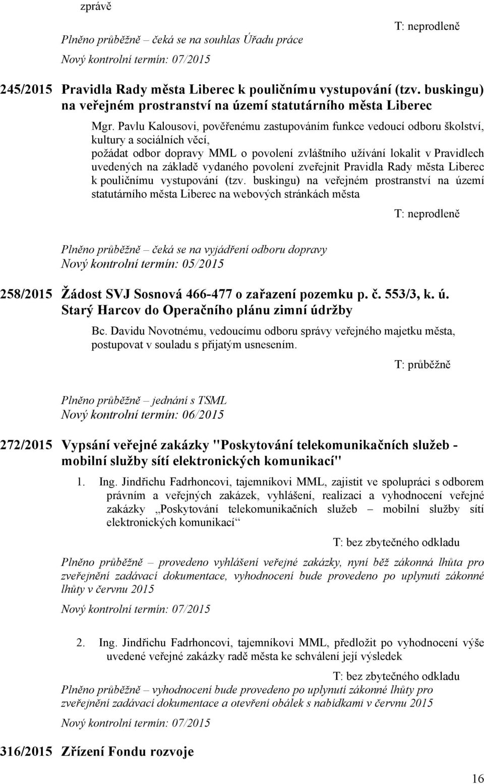 Pravidla Rady města Liberec k pouličnímu vystupování (tzv.